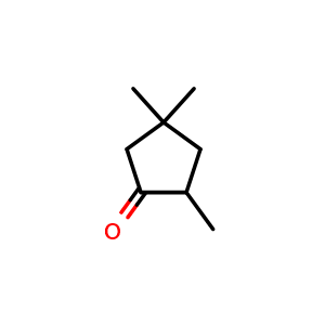 Chemical structure of 2,4,4-trimethylcyclopentan-1-one , CAS 4694-12-6, AChemBlock Q61089