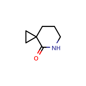Chemical structure of 5-azaspiro[2.5]octan-4-one , CAS 1781608-28-3, AChemBlock Q61092