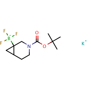 Chemical structure of potassium (3-(tert-butoxycarbonyl)-3-azabicyclo[4.1.0]heptan-1-yl)trifluoroborate , CAS 2095504-44-0, AChemBlock Q61128