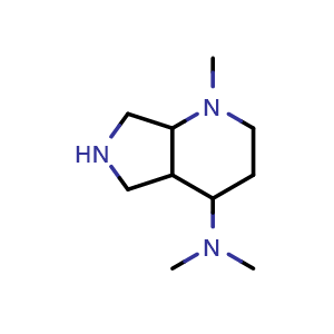 Chemical structure of N,N,1-trimethyloctahydro-1H-pyrrolo[3,4-b]pyridin-4-amine , CAS 2306268-79-9, AChemBlock Q61177