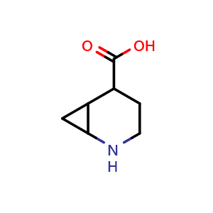 Chemical structure of 2-azabicyclo[4.1.0]heptane-5-carboxylic acid , CAS 1891261-81-6, AChemBlock Q61181