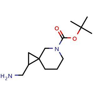 Chemical structure of tert-butyl 1-(aminomethyl)-5-azaspiro[2.5]octane-5-carboxylate , CAS 1782580-90-8, AChemBlock Q61187