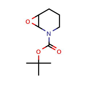 Chemical structure of tert-butyl 7-oxa-2-azabicyclo[4.1.0]heptane-2-carboxylate , CAS 1262408-71-8, AChemBlock Q61192