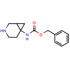 Chemical structure of benzyl (3-azabicyclo[4.1.0]heptan-6-yl)carbamate , CAS 1893960-00-3, AChemBlock Q61205