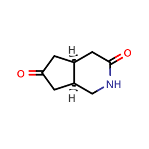 Chemical structure of (4aS,7aS)-hexahydro-3H-cyclopenta[c]pyridine-3,6(4H)-dione , CAS 197250-70-7, AChemBlock Q61207