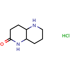 Chemical structure of octahydro-1,5-naphthyridin-2(1H)-one hydrochloride , CAS 1823898-41-4, AChemBlock Q61229