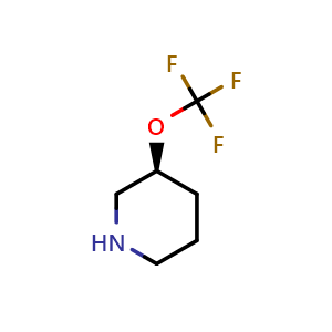 Chemical structure of (S)-3-(trifluoromethoxy)piperidine , CAS 1286761-81-6, AChemBlock Q61231