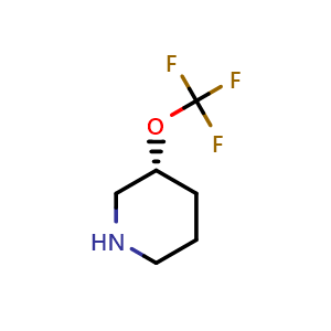 Chemical structure of (R)-3-(trifluoromethoxy)piperidine , CAS 2091466-90-7, AChemBlock Q61232