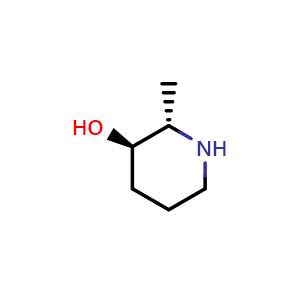 Chemical structure of (2S,3R)-2-methylpiperidin-3-ol , CAS 941715-52-2, AChemBlock Q61249