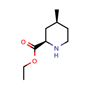 Chemical structure of ethyl (2R,4S)-4-methylpiperidine-2-carboxylate , CAS 79199-61-4, AChemBlock Q61269