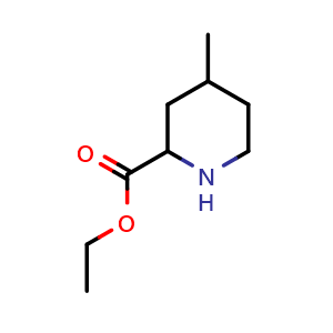 Chemical structure of ethyl 4-methylpiperidine-2-carboxylate , CAS 66937-93-7, AChemBlock Q61271