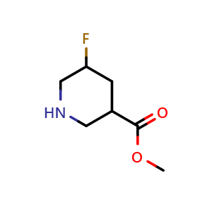 Chemical structure of methyl 5-fluoropiperidine-3-carboxylate , CAS 1241725-62-1, AChemBlock Q61303