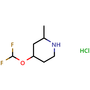Chemical structure of 4-(difluoromethoxy)-2-methylpiperidine hydrochloride , CAS 2306261-81-2, AChemBlock Q61313