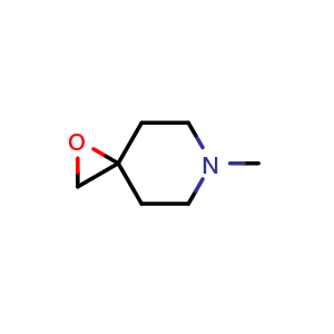 Chemical structure of 6-Methyl-1-oxa-6-azaspiro[2.5]octane , CAS 67685-99-8, AChemBlock Q61368