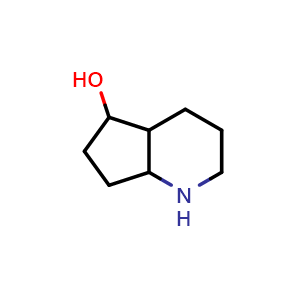 Chemical structure of octahydro-1H-cyclopenta[b]pyridin-5-ol , CAS 1784613-47-3, AChemBlock Q61375