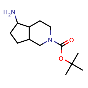 Chemical structure of tert-butyl 5-aminooctahydro-2H-cyclopenta[c]pyridine-2-carboxylate , CAS 1823230-13-2, AChemBlock Q61384