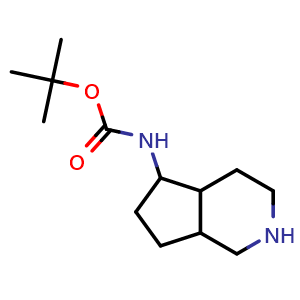 Chemical structure of tert-butyl (octahydro-1H-cyclopenta[c]pyridin-5-yl)carbamate , CAS 1934530-47-8, AChemBlock Q61385