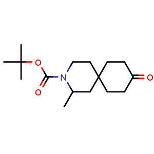 Chemical structure of tert-butyl 2-methyl-9-oxo-3-azaspiro[5.5]undecane-3-carboxylate , CAS 2306274-34-8, AChemBlock Q61400