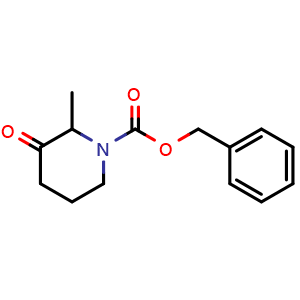 Chemical structure of benzyl 2-methyl-3-oxopiperidine-1-carboxylate , CAS 1236302-38-7, AChemBlock Q61404