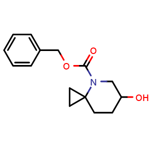 Chemical structure of Benzyl 6-hydroxy-4-azaspiro[2.5]octane-4-carboxylate , CAS 124032-31-1, AChemBlock Q61419