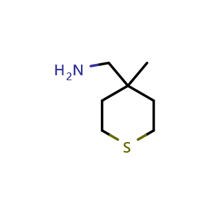 Chemical structure of (4-methyltetrahydro-2H-thiopyran-4-yl)methanamine , CAS 1262411-49-3, AChemBlock Q61457