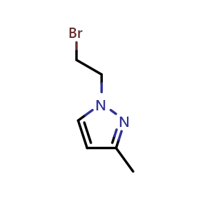 Chemical structure of 1-(2-bromoethyl)-3-methyl-1H-pyrazole , CAS 724704-85-2, AChemBlock Q61536