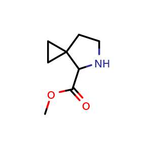 Chemical structure of methyl 5-azaspiro[2.4]heptane-4-carboxylate , CAS 1779648-27-9, AChemBlock Q61593