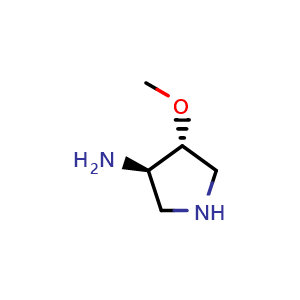 Chemical structure of (3R,4R)-4-methoxypyrrolidin-3-amine , CAS 177931-63-4, AChemBlock Q61621