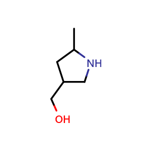 Chemical structure of (5-methylpyrrolidin-3-yl)methanol , CAS 937665-89-9, AChemBlock Q61629