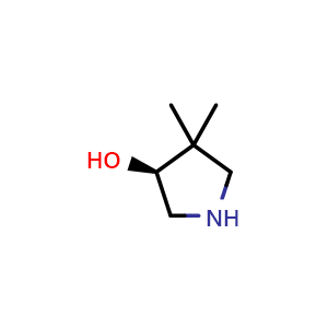 Chemical structure of (S)-4,4-dimethylpyrrolidin-3-ol , CAS 218602-27-8, AChemBlock Q61634