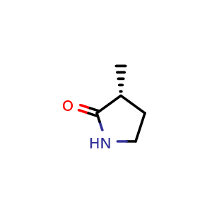 Chemical structure of (R)-3-methylpyrrolidin-2-one , CAS 27948-40-9, AChemBlock Q61716