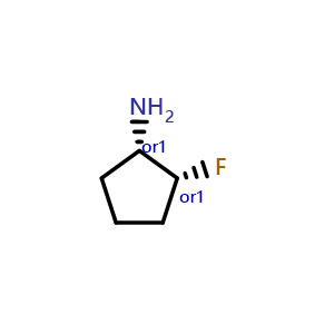 Chemical structure of cis-2-fluorocyclopentan-1-amine , CAS 1609546-71-5, AChemBlock Q61722