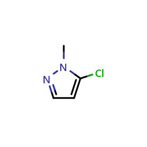 Chemical structure of 5-chloro-1-methyl-1H-pyrazole , CAS 42110-76-9, AChemBlock Q61745
