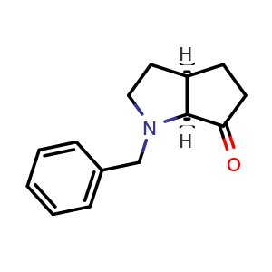 Chemical structure of (3aR,6aS)-1-benzylhexahydrocyclopenta[b]pyrrol-6(1H)-one , CAS 122718-97-2, AChemBlock Q61754