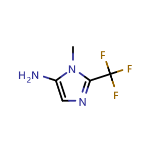 Chemical structure of 1-methyl-2-(trifluoromethyl)-1H-imidazol-5-amine , CAS 1368300-02-0, AChemBlock Q61758
