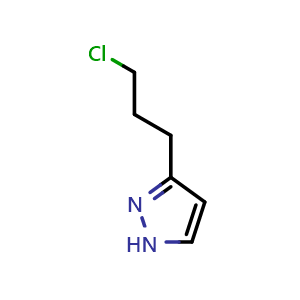 Chemical structure of 3-(3-chloropropyl)-1H-pyrazole , CAS 174790-34-2, AChemBlock Q61805