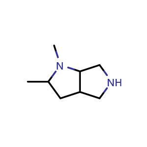 Chemical structure of 1,2-dimethyloctahydropyrrolo[3,4-b]pyrrole , CAS 128758-02-1, AChemBlock Q61873