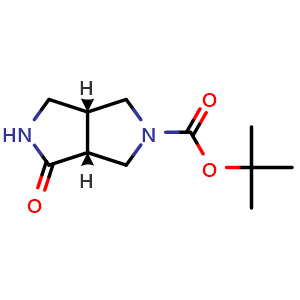 Chemical structure of tert-butyl (3aR,6aR)-4-oxohexahydropyrrolo[3,4-c]pyrrole-2(1H)-carboxylate , CAS 1932337-40-0, AChemBlock Q61891