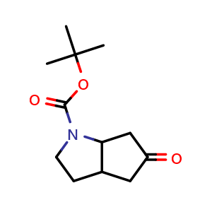 Chemical structure of tert-butyl 5-oxohexahydrocyclopenta[b]pyrrole-1(2H)-carboxylate , CAS 1507246-53-8, AChemBlock Q61895