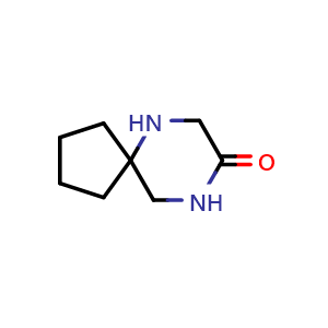 Chemical structure of 6,9-diazaspiro[4.5]decan-8-one , CAS 1557667-08-9, AChemBlock Q61919