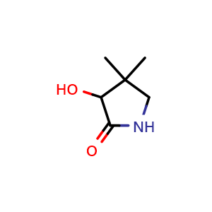 Chemical structure of 3-hydroxy-4,4-dimethylpyrrolidin-2-one , CAS 70006-38-1, AChemBlock Q61925