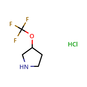 Chemical structure of 3-(Trifluoromethoxy)pyrrolidine hydrochloride , CAS 1246466-85-2, AChemBlock Q61933