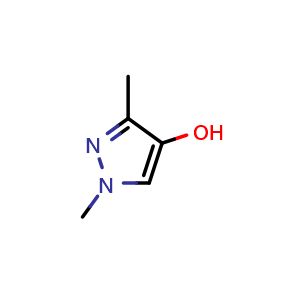 Chemical structure of 1,3-dimethyl-1H-pyrazol-4-ol , CAS 85985-66-6, AChemBlock Q61948
