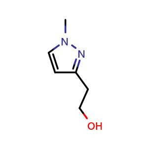 Chemical structure of 2-(1-methyl-1H-pyrazol-3-yl)ethan-1-ol , CAS 177940-19-1, AChemBlock Q61952