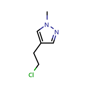 Chemical structure of 4-(2-chloroethyl)-1-methyl-1H-pyrazole , CAS 1093881-63-0, AChemBlock Q61953