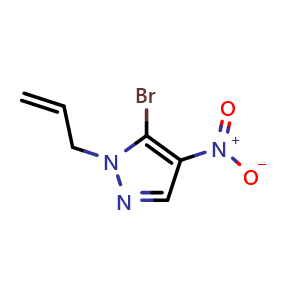 Chemical structure of 1-allyl-5-bromo-4-nitro-1H-pyrazole , CAS 1429309-53-4, AChemBlock Q61972