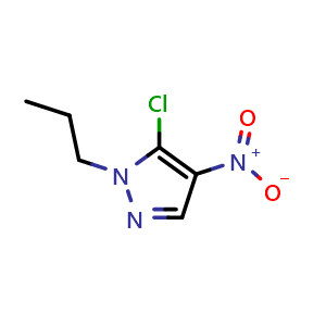 Chemical structure of 5-chloro-4-nitro-1-propyl-1H-pyrazole , CAS 1429309-41-0, AChemBlock Q61974