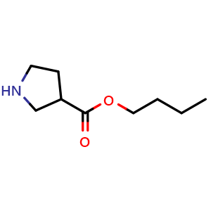Chemical structure of butyl pyrrolidine-3-carboxylate , CAS 122079-54-3, AChemBlock Q61980