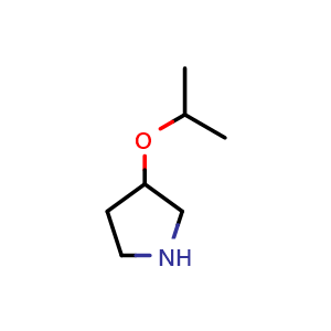 Chemical structure of 3-Isopropoxypyrrolidine , CAS 1123169-09-4, AChemBlock Q61982
