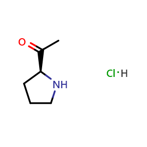 Chemical structure of (S)-1-(pyrrolidin-2-yl)ethan-1-one hydrochloride , CAS 90427-71-7, AChemBlock Q61986